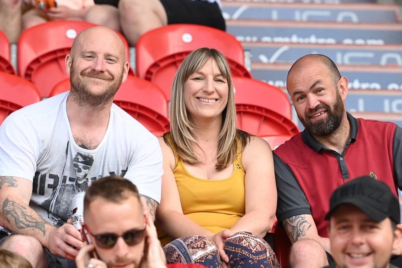 Supporters at the charity match between Doncaster Rovers Legends and Sheffield Wednesday Legends