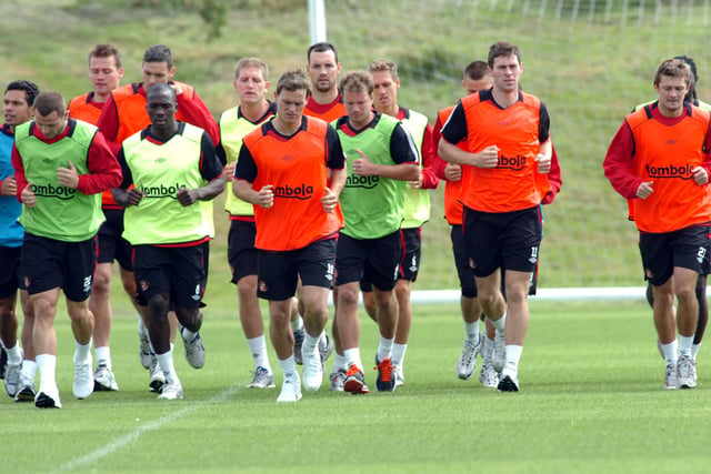 Sunderland players in pre-season training in July 2010.