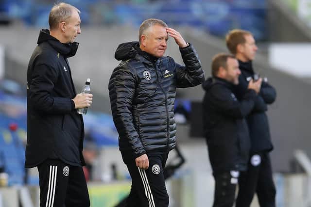 Chris Wilder and Alan Knill show their frustration at the AMEX Stadium: David Klein/Sportimage