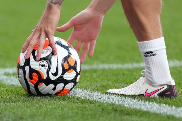 Premier League match ball. (Photo by Lewis Storey/Getty Images)