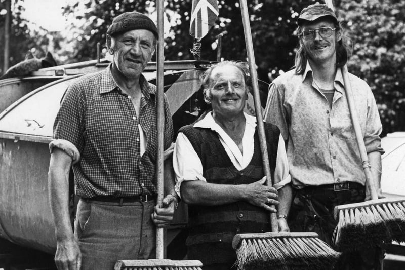 Cleansing Department workers Sid Duncan, Joe Quantrill and Larry Taylor posed for this shot in July 1980. Were you a part of the Keep Britain Tidy initiative back then?