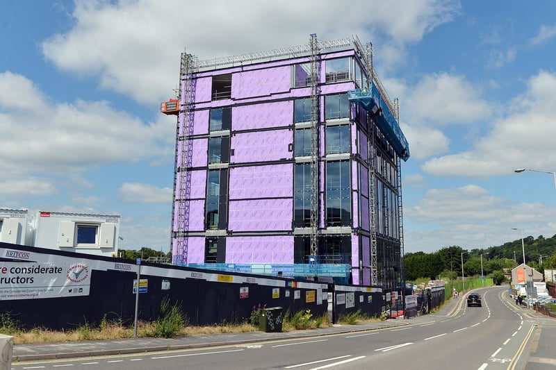 The seven-storey office building - under construction since March - will provide 35,000 sq ft of space. 
It comes as part of the Basin Square commercial hub at the Chesterfield Waterside development - which will also see a 378 multi-storey car park, 120 bed hotel and 329 apartments in development.