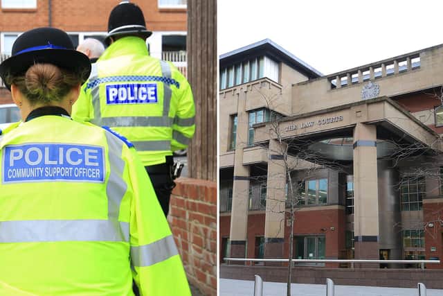 Pictured is Sheffield Crown Court where a desperate young man was sentenced to custody after he breached a restraining order by contacting his father.
