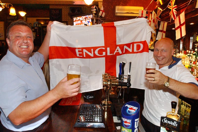 Flying the flag for England. Who remembers this great night for England fans against Croatia in 2004?