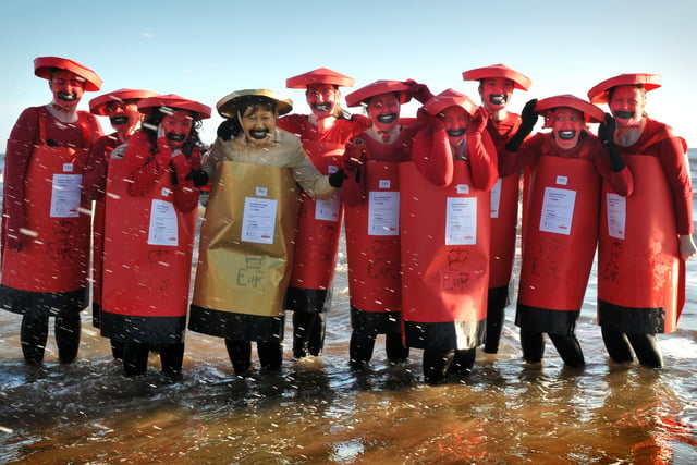 These Boxing Day dippers turned up as postboxes for the event 7 years ago.