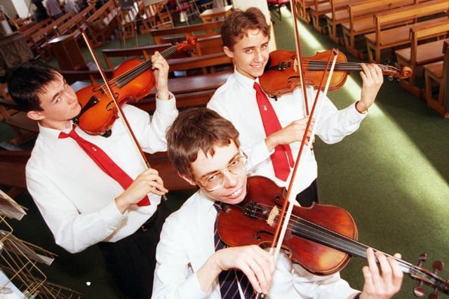 McAuley School held an autumn concert in St Peter's in Chains in 1998. Photographed are Matthew Fox, Peter McChrystal and Daffyd Hammond-Jones.