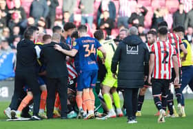A melee at the end of Sheffield United's draw with Blackpool saw two players sent off: Lexy Ilsley / Sportimage