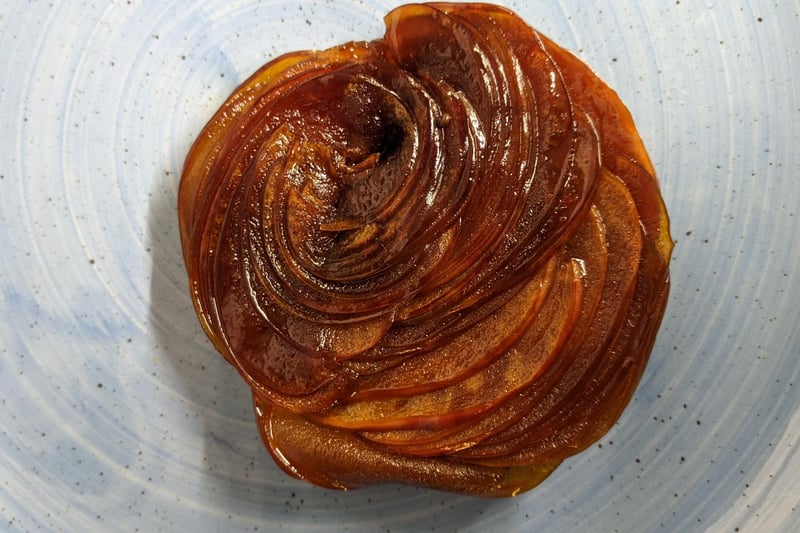 Head chef Michael Leathley has made this apple and whisky tart tatin, which is pictured without the whisky walnuts that will be sprinkled on top. The Pierhouse Hotel and Seafood Restaurant will be reopening on April 29.
Port Appin, www.pierhousehotel.co.uk