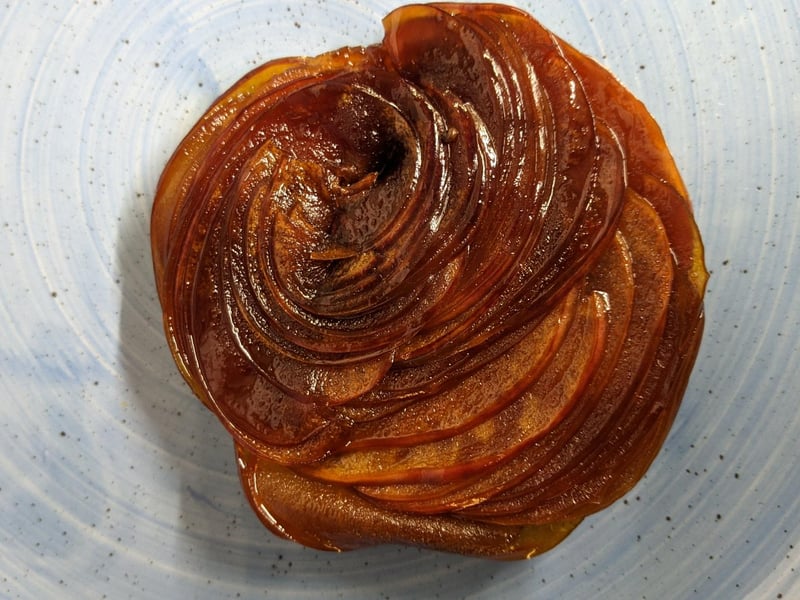 Head chef Michael Leathley has made this apple and whisky tart tatin, which is pictured without the whisky walnuts that will be sprinkled on top. The Pierhouse Hotel and Seafood Restaurant will be reopening on April 29.
Port Appin, www.pierhousehotel.co.uk