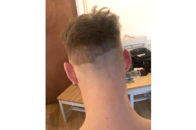 Callum Young from Gosport was left with a rather jagged fade after his DIY haircut.