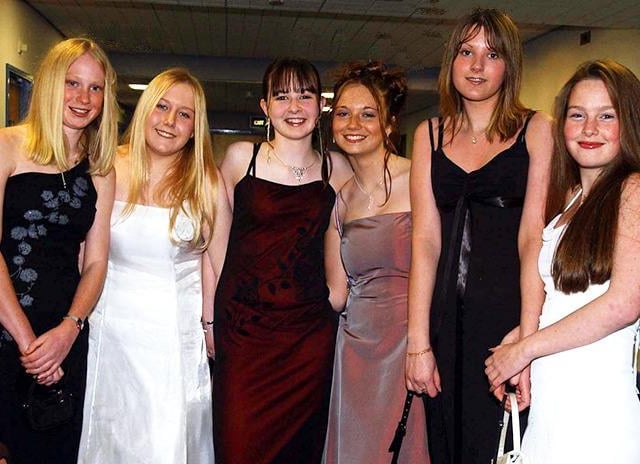 Enjoying the Chaucer School prom are Cheryl Mawhood, Charlene Martin, Donna Iggo, Lucy Middleton, Heather Young and Christina South on May 14, 2003