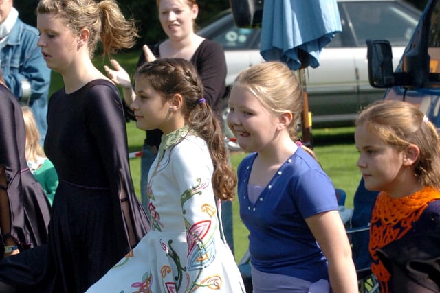 Members of the St Patrick's Irish Dancers give a display at Concord Park fun day in Sheffield on September 10, 2006