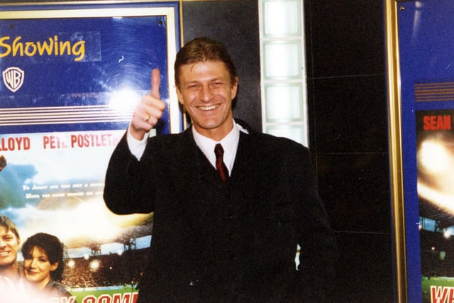 Actor, Sean Bean attending the premiere of the film 'When Saturday Comes' at the Warner Brothers Cinema, Meadowhall Shopping Centre, February 8 1996