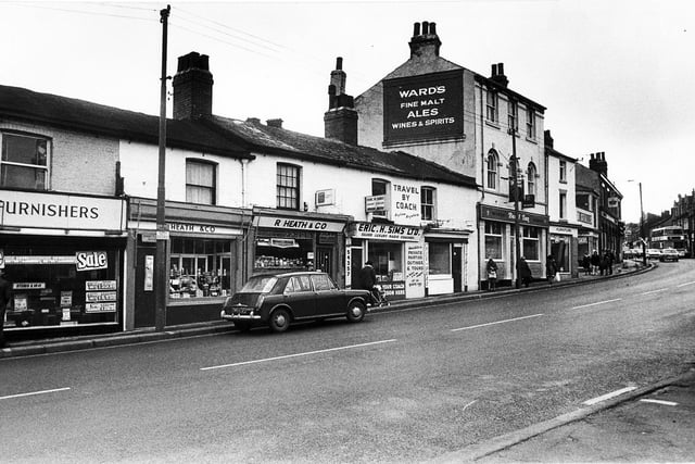 The London Road/John Street/Hill Street area of Sheffield pictured in 1975