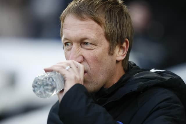 Graham Potter, the Brighton and Hove Albion manager, during his team's defeat by Sheffield United at the AMEX Stadium in December: Simon Bellis/Sportimage