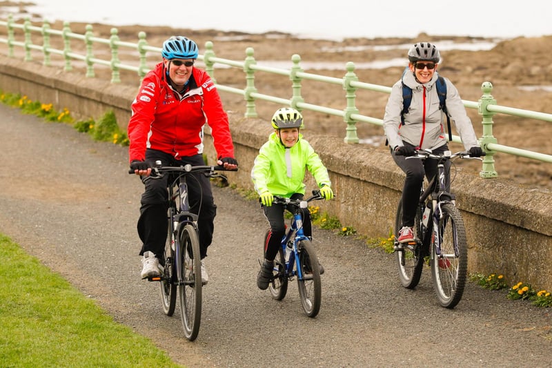 The Nash family - Andy and Sandra with son Jamie, seven, from Comely Bank had a cycle at Joppa. Scotland residents haven't been able to enjoy this level of freedom since last summer.