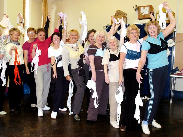 Victoria Hall ladies Over 50's Victoria Hall keep fit class collect bras for charity. From left are, Pat Hodder, Janet Nowill, Joy Booth, Roana Levitt, Kath Taylor, Rita Lloyd, Annette Silverwood, Maureen Brown, Joyce Ambler, Janet Balm and Pam Denniff, on April 4, 2007