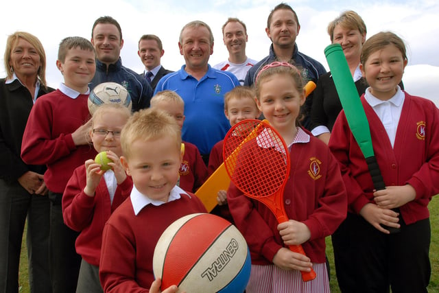 Pupils from the school joined forces with the South Tyneside Sports Development Team and Primrose Village staff for this scene during National Sports Week 12 years ago.