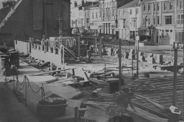 New transport offices being built opposite the Royal Hotel. The they opened in September 1984. Photo: Hartlepool Museum Service.