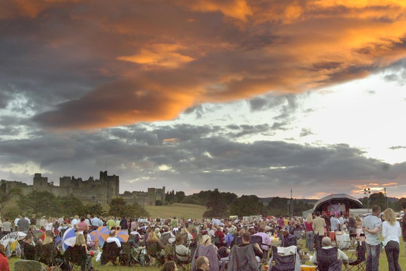 The sun sets on an amazing scene at Alnwick Castle.