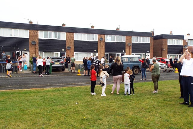 Residents and 'Vera' fans watch on as filming took place in Blyth.