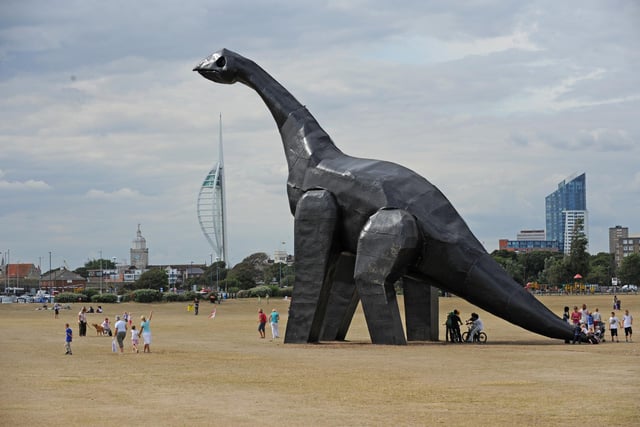 The dinosaur sculpture on Southsea Common 2nd August 2010. Picture: Malcolm Wells 102445-8779