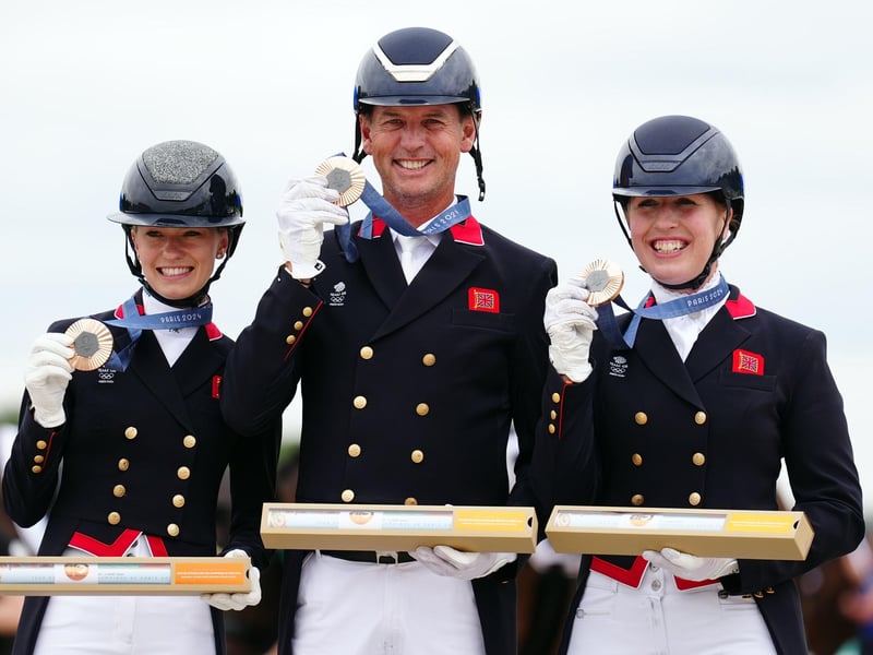 The trio won a bronze medal in the Dressage Team Grand Prix Special on Saturday 3 August.