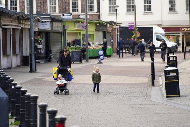 Shoppers on the first day of the second national lockdown in Doncaster. Picture Scott Merrylees
