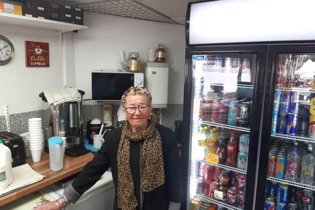Donna Maw's kiosk on The Moor in Sheffield, where tea and coffee are each 70p a cup, which she believes makes it the cheapest in the city
