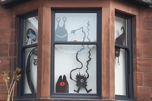 Couldn't leave Jordanhill without this one grabbing your attention though with what looks like some creepy form of the tickle monster flashing its terrifyingly long arms in the window.