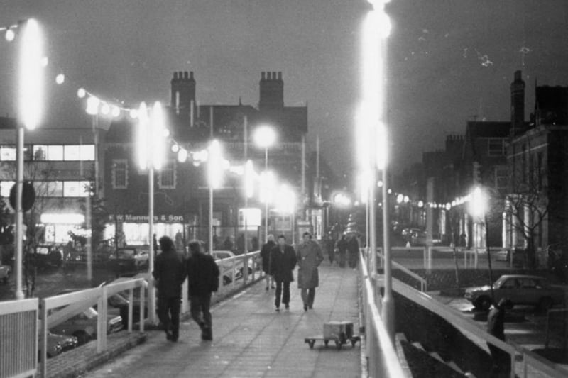 Taken in December 1976 with Christmas lights adorning the Shopping Centre ramp. Photo: Hartlepool Museum Service.