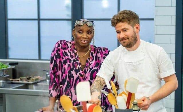 Luke French appearing on the show with host Andi Oliver.
