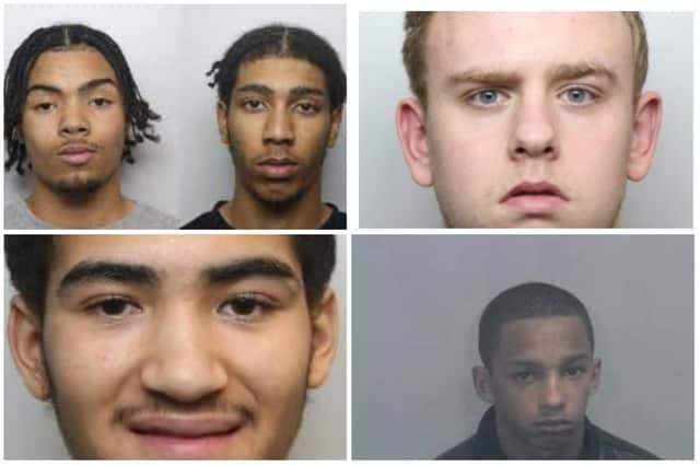 A number of teenage killers have been jailed in Sheffield for attacks involving knives and guns