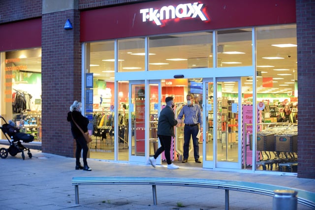 Shoppers are admitted to TK-Maxx.