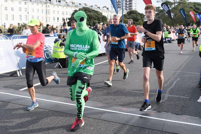 An alien crosses the finish line. Picture: Keith Woodland (171021-0)