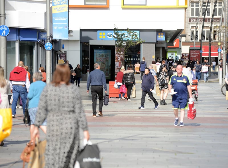 Shoppers head out on Friday in Sunderland.