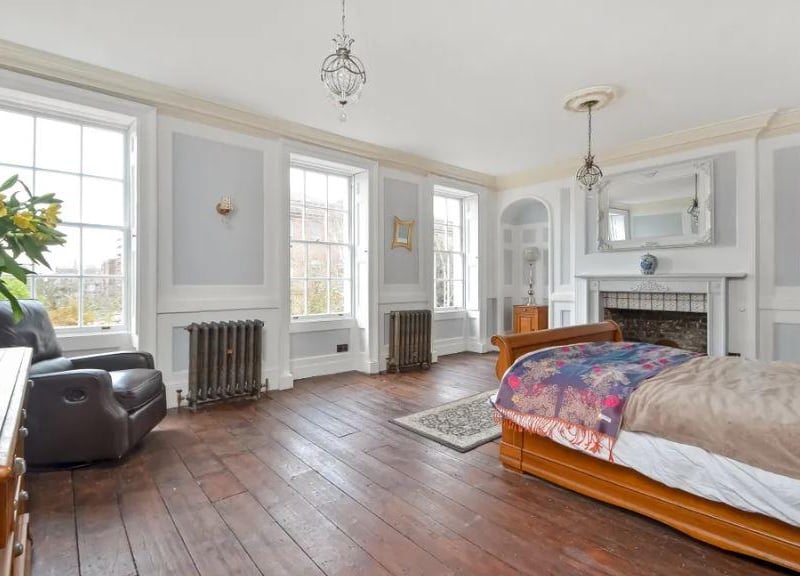 Inside one of the eight bedrooms.