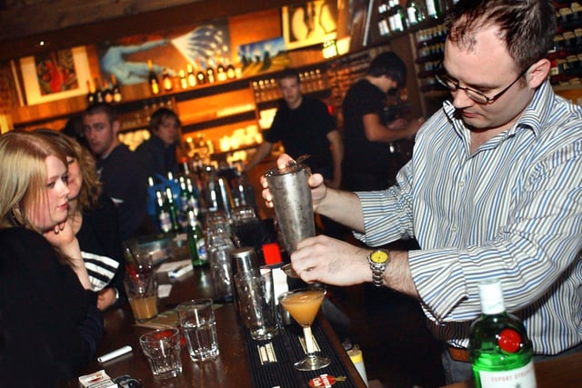 Gary Raynes taking part in a cocktail competition at Menzel's Wine Bar, on Ecclesall Road, Sheffield