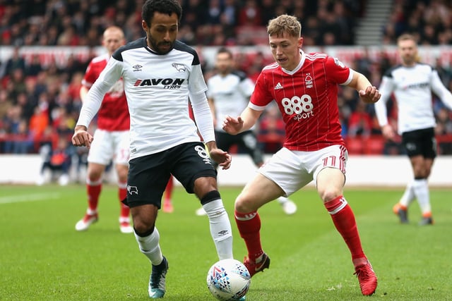 Derby County look set to offload Ikechi Anya when his contract expires at the end of next month, as the Scotland international has been deemed surplus to requirements, having not played for the club since 2018. (Derby Telegraph). (Photo by Alex Pantling/Getty Images)