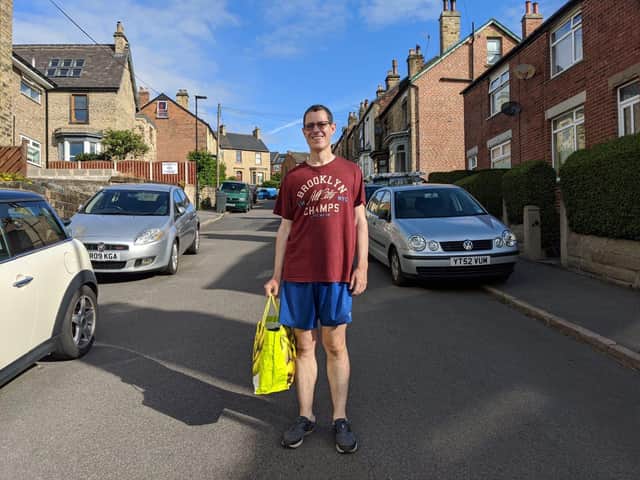 Chair of The Suit Works, Alex Swallow is walking 21km around Sheffield to raise money for his charity.