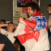 Fans celebrate at The Common Room as England beat Germany in Euro 2020, meaning they are set to take on Ukraine in Rome on Saturday. Picture: Chris Etchells
