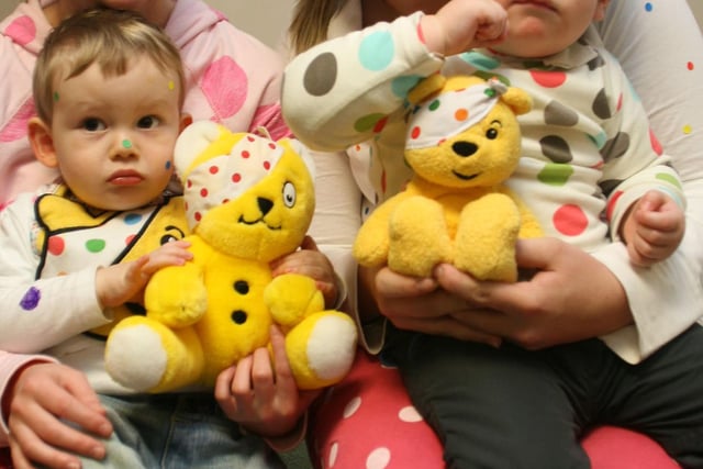 Easy Tigers Nursery did a fundraiser for Children In Need in 2009. L-R, Sarah Simmonite with Ben Winfrow and Ellie Cardwell with Samuel Morley.