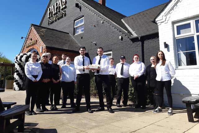 It is Sheffield’s newest fish and chip shop, right next to Sheffield Arena – and we have checked out the wares. Pictured are the staff at Papa's fish and chips on Arena Court.