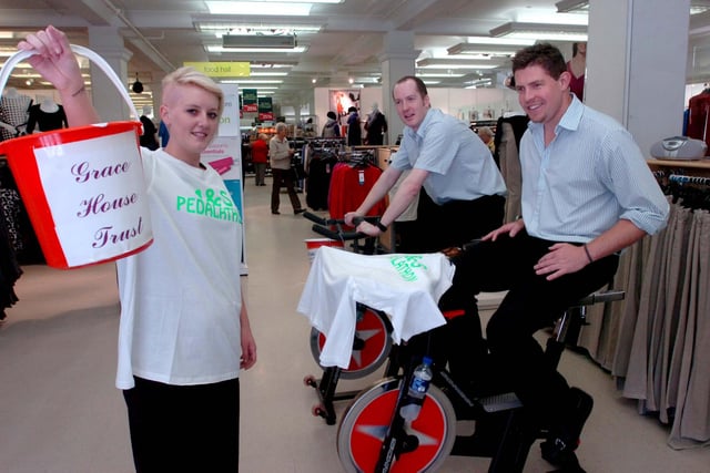Staff at Marks & Spencer, in High Street West, took part in a charity cycle ride ten years ago. Were you one of them?