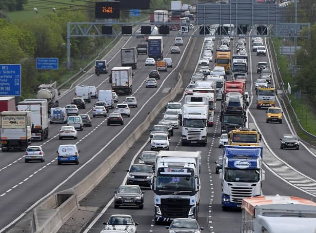 Traffic on the M1 before junction 33. National Highways has announced a series of safety upgrades for Smart Motorways, but the widow of a man killed on the M1 says they do not do enough.