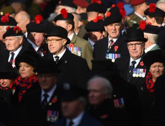 Veterans during the 2019 Remembrance Sunday service at the Cenotaph memorial in Westminster