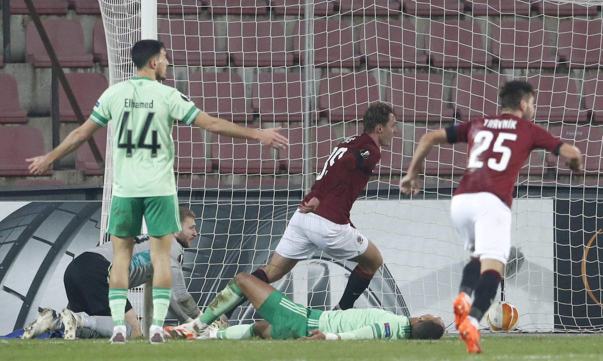Lukas Julis celebrates scoring his side's second goal of the game. Picture: AP