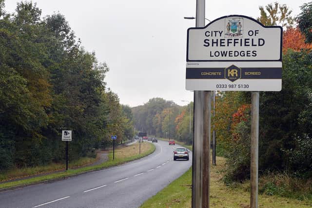 City of Sheffield Sign A61 from Chesterfield.
