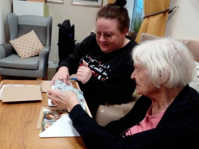 The Loxleys team helped Valley Wood residents with their Christmas cards