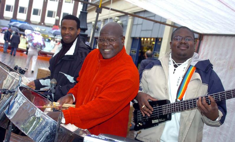 There was a Caribbean day in Doncaster Town Centre in 2005. The event went ahead despite the heavy rain.
